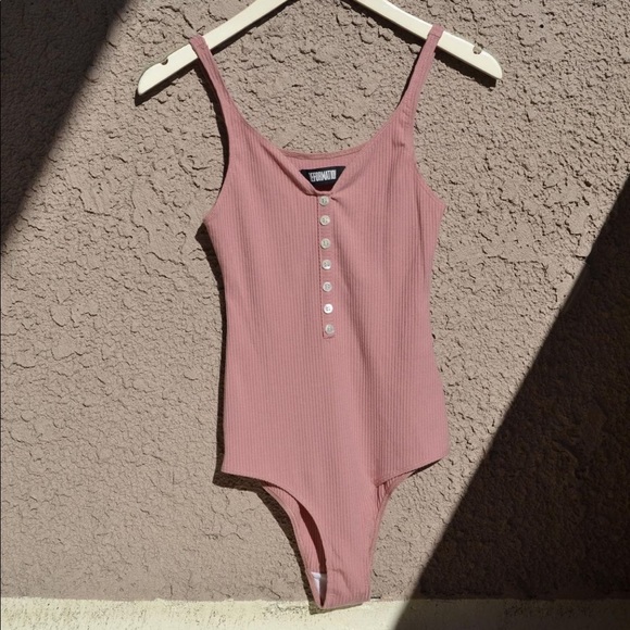 Pink Reformation Ribbed Bodysuit - Picture 2 of 4